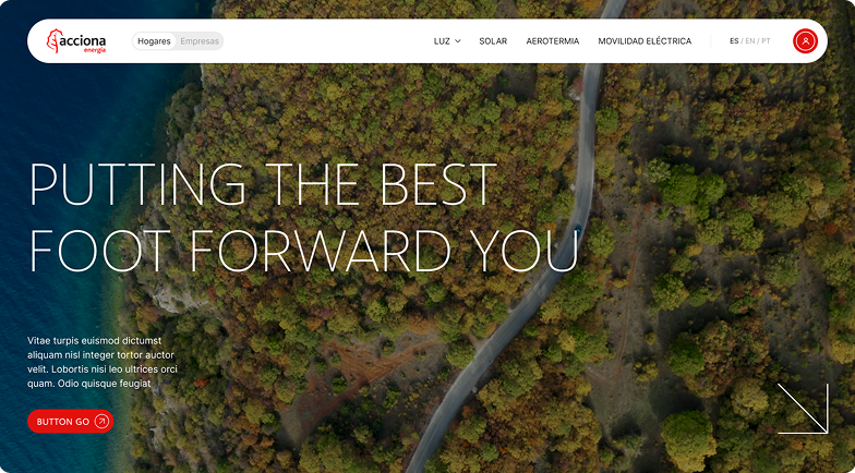 Pantalla web Acciona Energía: putting the best foot forward you