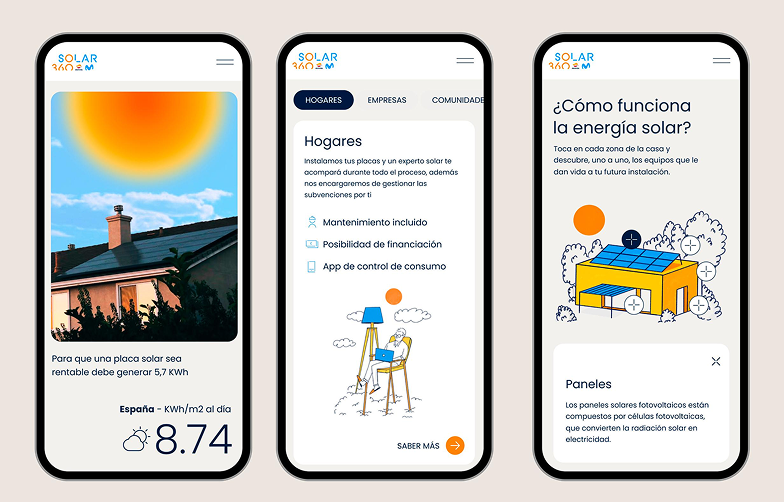 Ilustración: personas montando paneles solares