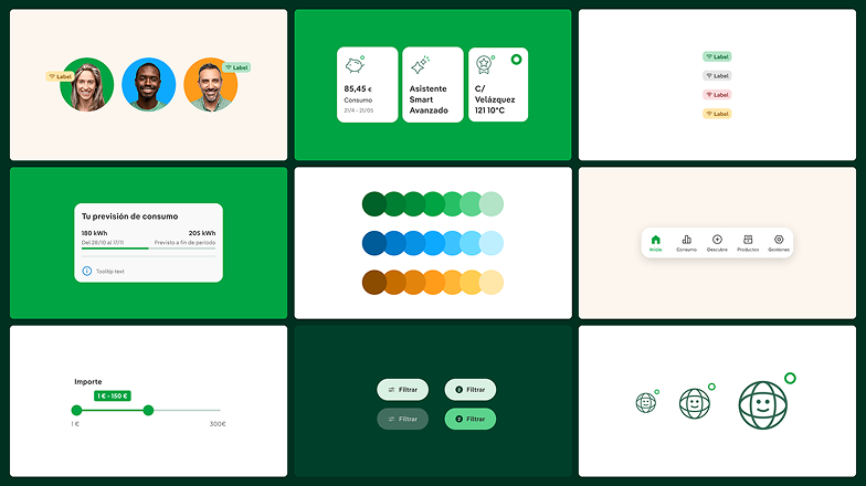 Grid de componentes del Design System Iberdrola