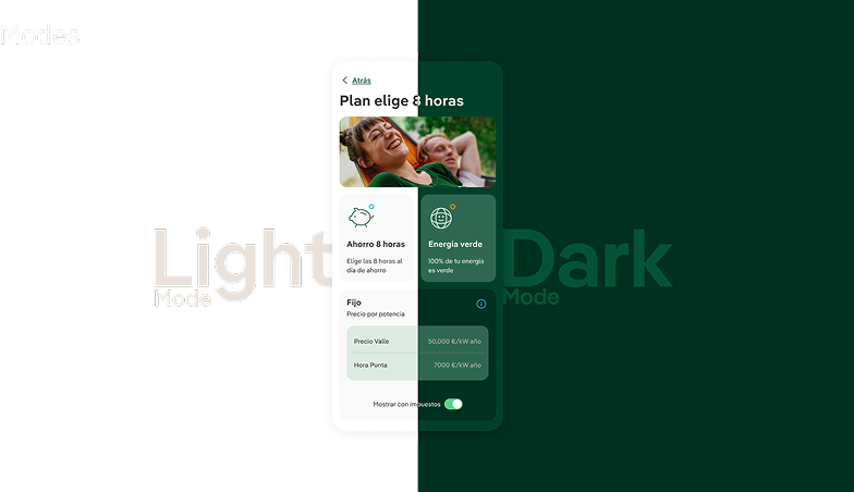 Light mode y Dark mode del Design System